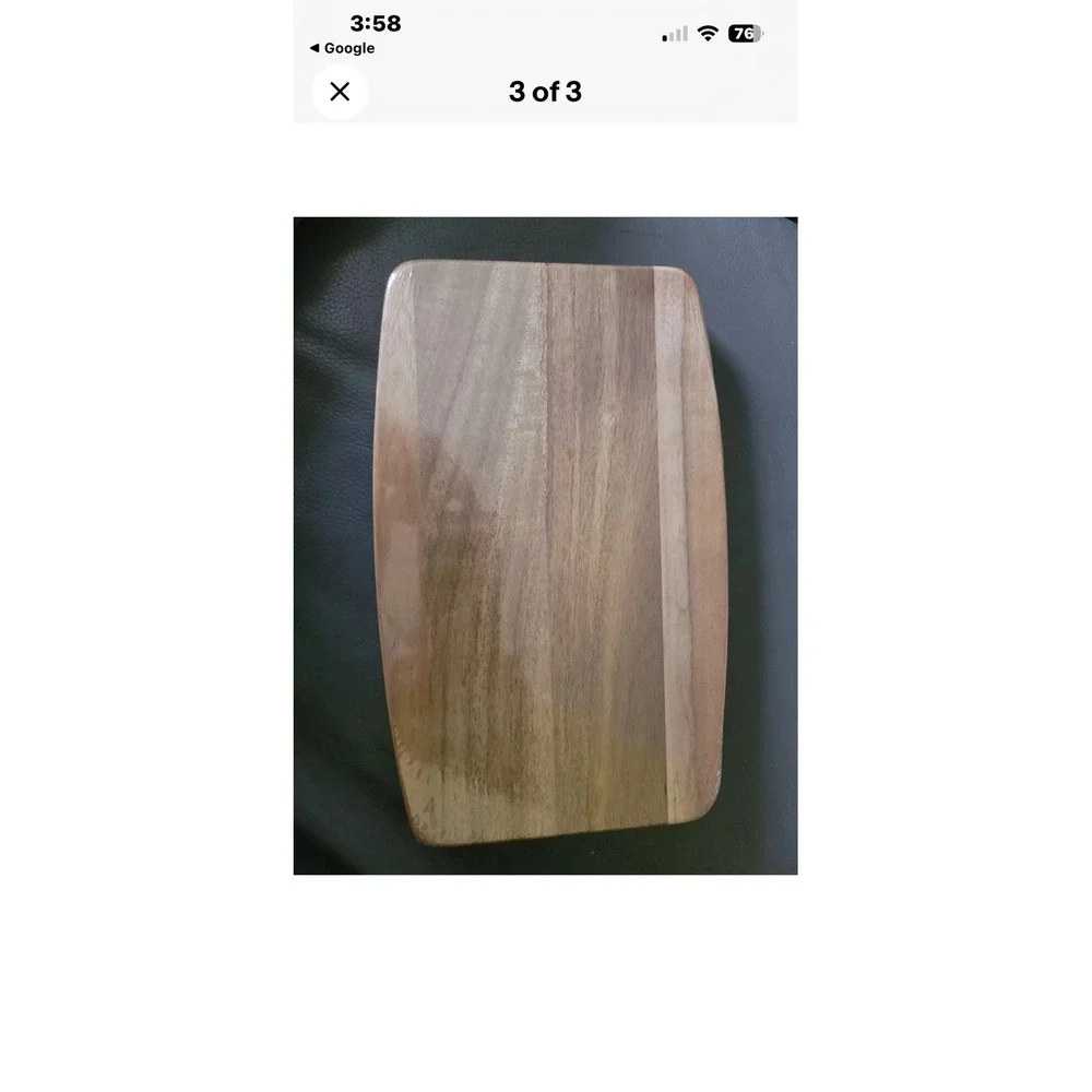 Pampered Chef Small Wood Cheese Board Thankful Grateful Blessed‎ Acacia 100033